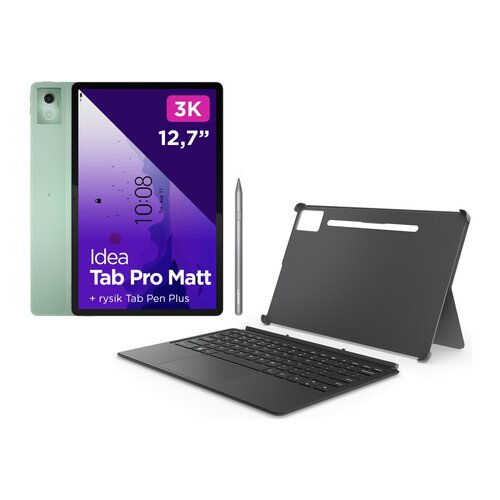 Tablet LENOVO IdeaTab Pro Matowy Ekran 12.7" 8/256GB Wi-Fi Zielony + Rysik + Etui na IdeaTab Pro LENOVO Keyboard Pack Szary Klawiatura