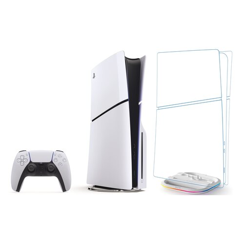 Konsola SONY PlayStation 5 Slim + Podstawka MAD DOG GPS100W Biały do konsoli PlayStation 5/PS5 Slim