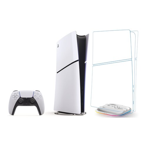 Konsola SONY PlayStation 5 Digital Slim + Podstawka MAD DOG GPS100W Biały do konsoli PlayStation 5/PS5 Slim