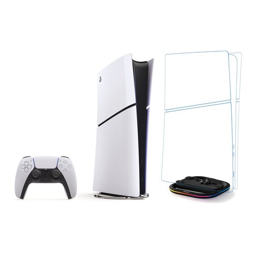 Konsola SONY PlayStation 5 Digital Slim + Podstawka MAD DOG GPS100K Czarny do konsoli PlayStation 5/PS5 Slim