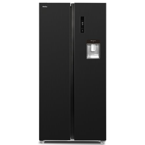 Lodówka AMICA FY5079.3GDFBI Side by Side No frost 176.3 cm Czarny Inox Podajnik wody