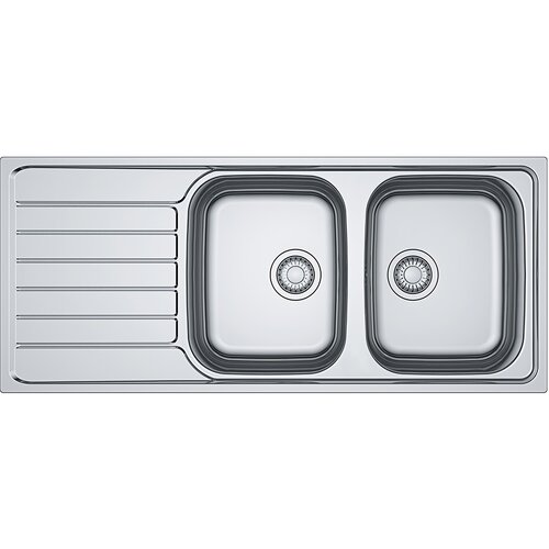Zlewozmywak dwukomorowy z ociekaczem FRANKE Spark SKX 621-116 101.0592.563 Stalowy 50x116