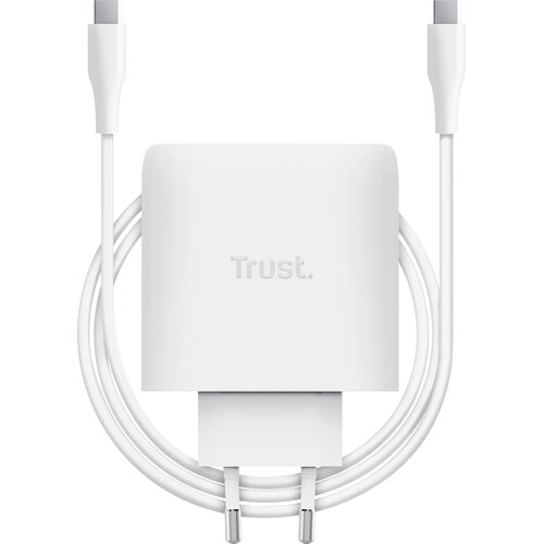 Zasilacz do laptopa TRUST Maxo 2-Port USB-C GaN 65W Biały
