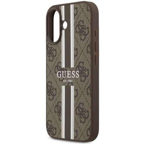 Etui GUESS 4G Printed Stripes MagSafe do Apple iPhone 17 Brązowy