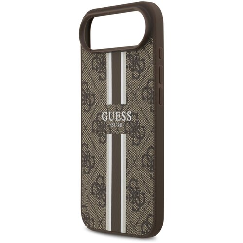 Etui GUESS 4G Printed Stripes MagSafe do Apple iPhone 17 Air Brązowy