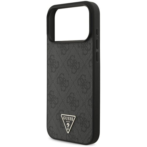 Etui GUESS 4G Strap Triangle Logo MagSafe do Apple iPhone 17 Pro Max Czarny + brelok