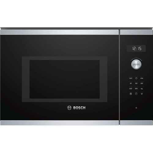 Kuchenka mikrofalowa BOSCH BEL554MS0 SERIA 6 900W średnica 31.5 cm pojemność 25L Autopilot 8 Czarny + inox