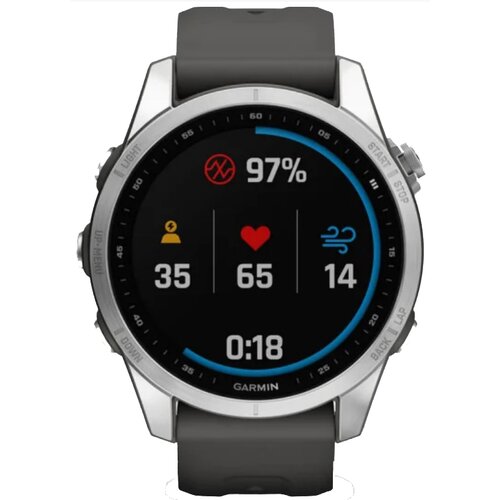Zegarek sportowy GARMIN Fenix 7S Pro Solar 42mm Srebrno-grafitowy