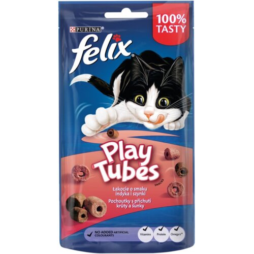Przysmak dla kota FELIX FELIX Play Tubes Indyk i szynka 24 x 50 g