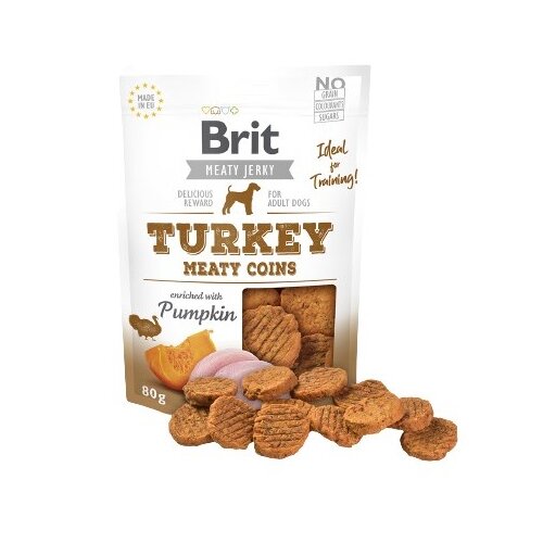 Przysmak dla psa BRIT BRIT Jerky Turkey Meaty Coins Pumpkin 36 x 80 g