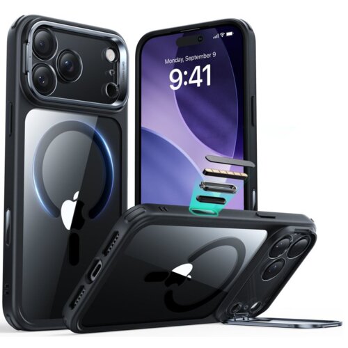 Etui ESR Classic Hybrid Kickstand MagSafe do Apple iPhone 17 Pro Max Przezroczysto-czarny