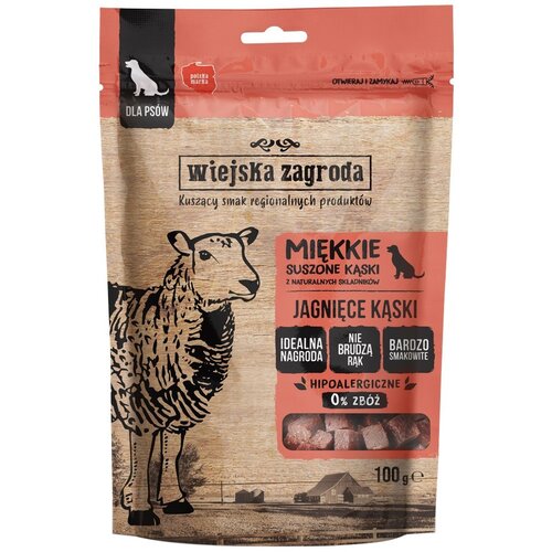 Przysmak dla psa WIEJSKA WIEJSKA ZAGRODA Miękkie suszone kąski Jagnięcina 48 x 100 g