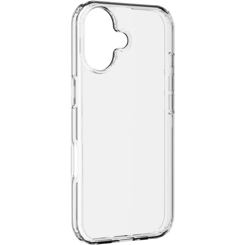 Przezroczyste etui na telefon z wycięciem na aparat, wykonane z gładkiego materiału. Produkt jest przeznaczony do modelu Apple iPhone 17.