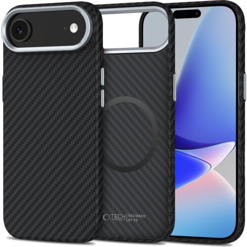 Etui TECH-PROTECT Ion Carbon MagSafe do Apple iPhone Air Czarno-srebrny