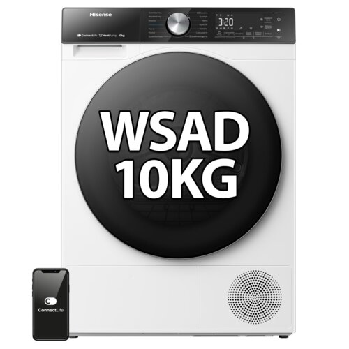 Suszarka HISENSE DH5S102BW Seria 5S z pompą ciepła 10 kg IonAir Wi-Fi