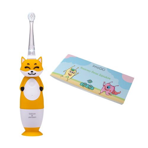 Szczoteczka soniczna dla dzieci GOTZE & JENSEN ST050Y Kids z podświetleniem Żółta + Komiks Soniczny Świat Ząbiaków