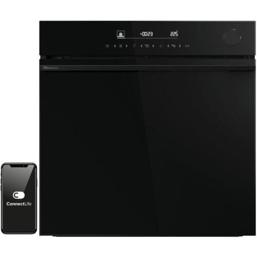 Piekarnik HISENSE BSA6634PBG8 Elektryczny parowy Czarny A+ ConnectLife, Termosonda, Pyroliza