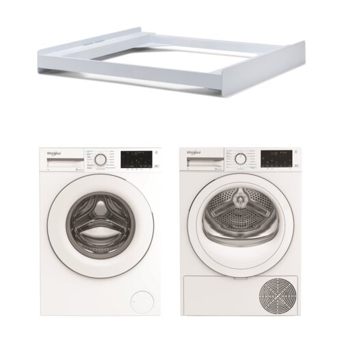 Pralka WHIRLPOOL AI WAM762WPL 7kg 1200 obr + Suszarka WHIRLPOOL C WSD 74M WWS PL z pompą ciepła + Łącznik MELICONI Base Torre Slim