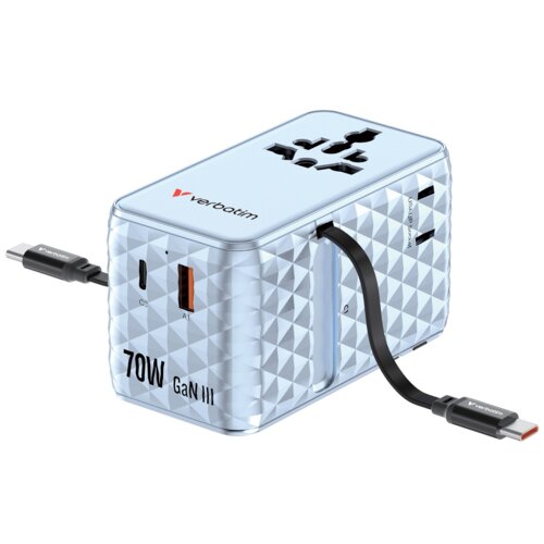 Adapter podróżny VERBATIM Charge N Travel Niebieski (Globalny)
