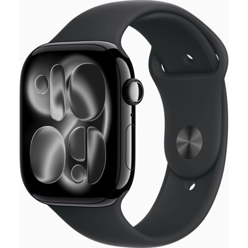 Apple Watch 11 GPS 46mm koperta z aluminium (onyks) + pasek sportowy rozmiar S/M (czarny)