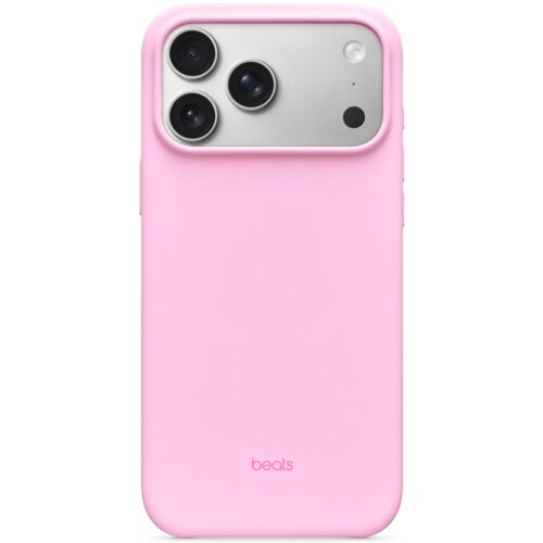 Różowe etui na telefon z trzema widocznymi obiektywami aparatu oraz napisem "beats" na dole. Etui jest przeznaczone do modelu Apple iPhone 17 Pro Max.