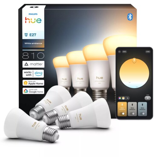 Inteligentna żarówka LED PHILIPS HUE 929003854808 6W E27 Bluetooth, ZigBee (4 szt.)