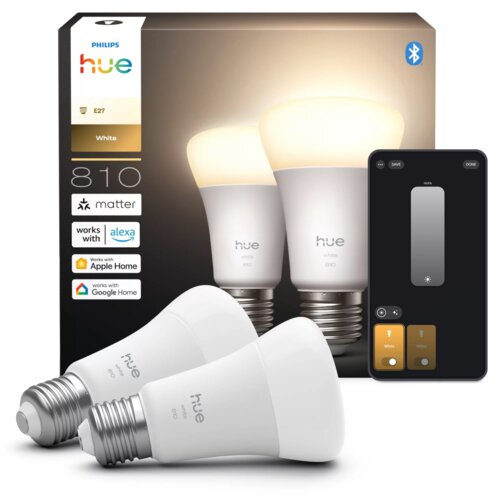 Inteligentna żarówka LED PHILIPS HUE 929003856005 7W E27 Bluetooth, ZigBee (2 szt.)