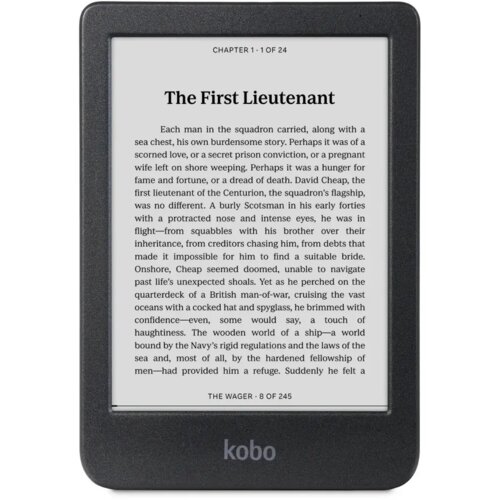 Czytnik e-booków KOBO Clara BW 6", Podświetlany ekran, Wi-Fi, Bez reklam Czarny