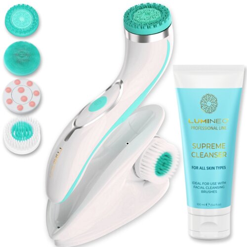 Szczoteczka soniczna do mycia twarzy LUMINEO 8688 Pro Turkusowy + Żel do wszystkich rodzajów skóry 100 ml