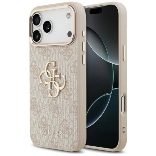 Etui GUESS 4G Big 4G Classic Logo do Apple iPhone 17 Pro Max Różowo-złoty
