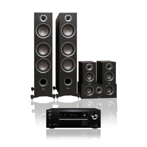 Zestaw Kina domowego ONKYO TX-SR494DAB + Kolumny Glośnikowe 5.0 TAGA HARMONY TAV-507 CZ+CZ 7.2-kanałowy, 4K, DTS:X, BT, HDR10