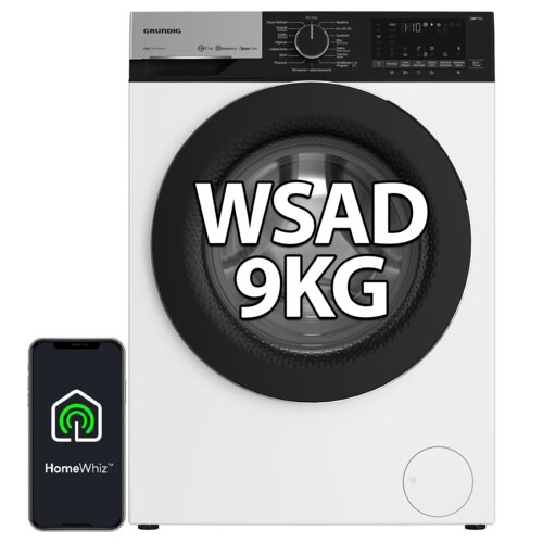 Pralka GRUNDIG GW7P59408WBPB kl.A 9kg 1400 obr WaterCare HomeWhiz SteamAssist