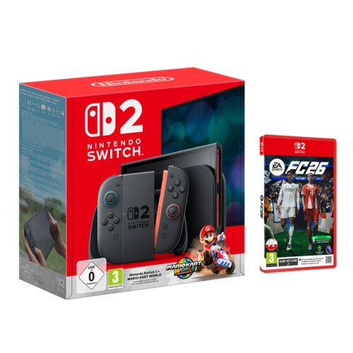 Konsola NINTENDO Switch 2 Czarny + Mario Kart World Gra NINTENDO SWITCH 2 + EA SPORTS FC 26 Gra NINTENDO SWITCH 2