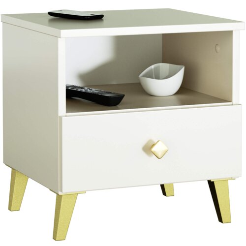 Szafka nocna AKORD MOBI Kaszmir 40 cm 1 szuflada kolor Kaszmir mat 1 półka 40x37x43 cm