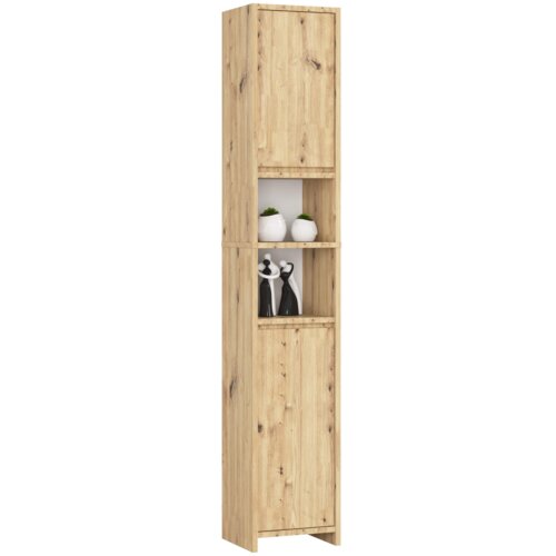 Słupek łazienkowy AKORD UNI Dąb Artisan 32 cm 2 drzwi 4 półki 32x28x180 cm
