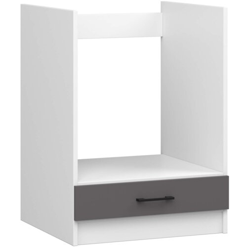Szafka kuchenna pod AKORD piekarnik S60 system OLIWIA Biała 60 cm 1 drzwi kolor Grafit Szary mat 1 półka 60x55x82 cm