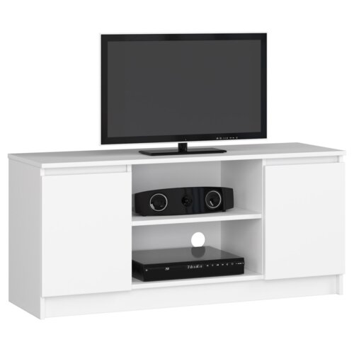 Szafka RTV AKORD Biała 120 cm 2 drzwi kolor Biały mat 2 półki 120x40x55 cm