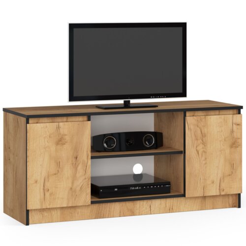 Szafka RTV AKORD Dąb Craft 120 cm 2 drzwi kolor Dąb Craft mat 2 półki 120x40x55 cm