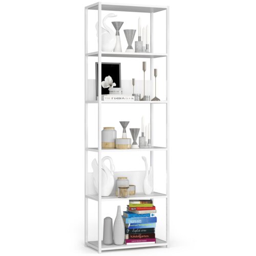 Regał loft AKORD metalowy Biały 60 cm kolor Biały mat 6 półek 60x32x192 cm