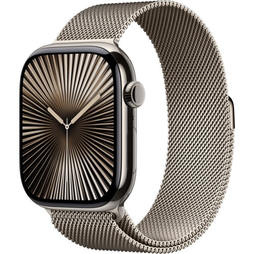 Apple Watch 10 GPS + Cellular 46mm koperta z tytanu (naturalny) + bransoleta mediolańska rozmiar S/M (naturalny)