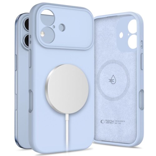 Etui TECH-PROTECT Silicone MagSafe do Apple iPhone 17 Błękitny