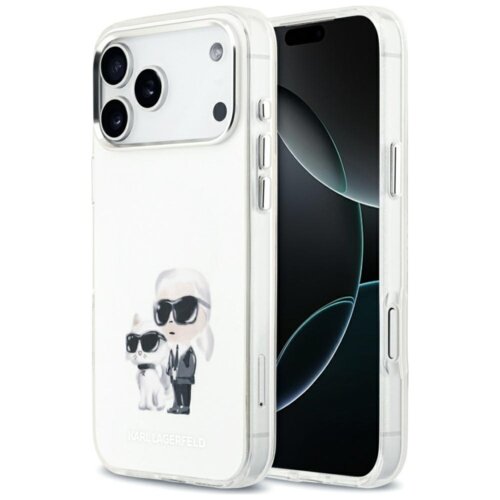 Etui KARL LAGERFELD IML Aquarelle Karl & Choupette & Logo MagSafe  do Apple iPhone 17 Pro Max Biały