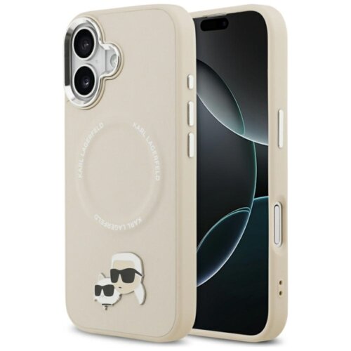 Etui KARL LAGERFELD Karl & Choupette Pins MagSafe do Apple iPhone 17 Beżowy