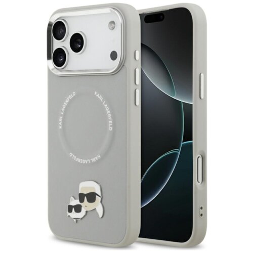 Etui KARL LAGERFELD Karl & Choupette Pins MagSafe do Apple iPhone 17 Pro Max Szary