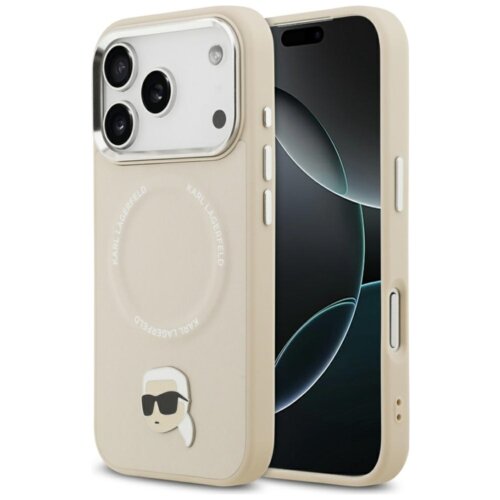 Etui KARL LAGERFELD Karl Pin MagSafe do Apple iPhone 17 Pro Max Beżowy