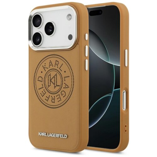 Etui KARL LAGERFELD Point & Metal Logo MagSafe do Apple iPhone 17 Pro Max Brązowy