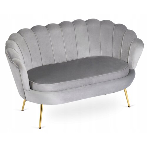 Sofa Dwuosobowa Fotel Wypoczynkowy Glamour Szary ZENDAYA