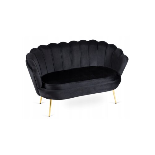 Sofa Dwuosobowa Fotel Wypoczynkowy Glamour Czarny ZENDAYA