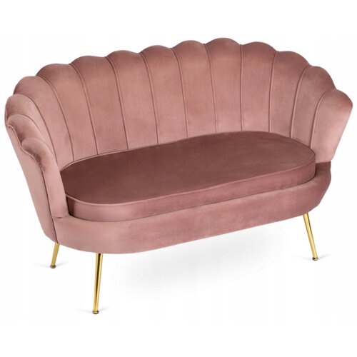 Sofa Dwuosobowa Fotel Wypoczynkowy Glamour Róż Złoty ZENDAYA