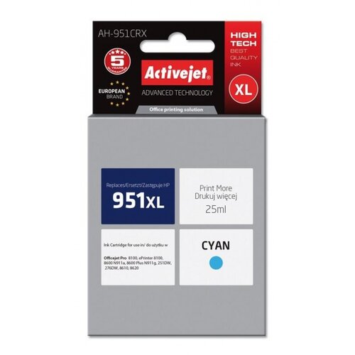 Tusz ACTIVEJET do HP 951 XL CN046AE Błękitny 25 ml AH-951CRX
